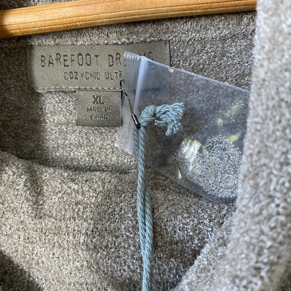 Barefoot Dreams CozyChic Ultra Lite Cowl Neck Tunic in Dark Khaki - SZ XL NEW - Picture 6 of 9